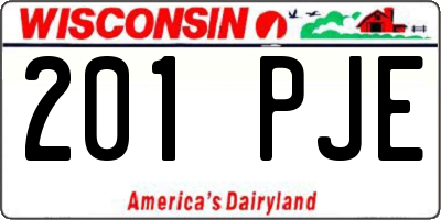WI license plate 201PJE