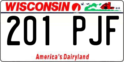 WI license plate 201PJF