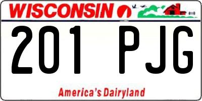 WI license plate 201PJG