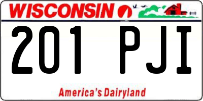 WI license plate 201PJI