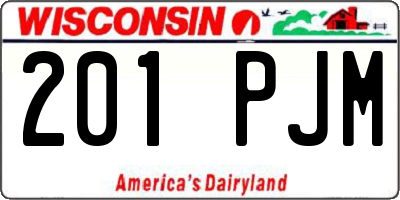 WI license plate 201PJM