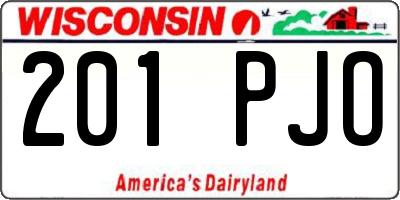WI license plate 201PJO