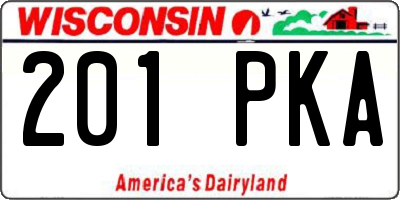 WI license plate 201PKA