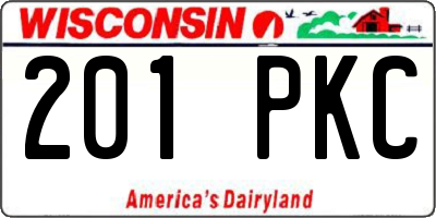 WI license plate 201PKC