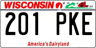 WI license plate 201PKE