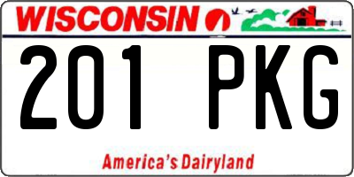 WI license plate 201PKG