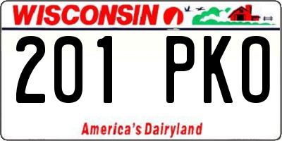 WI license plate 201PKO