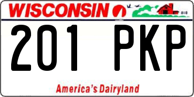 WI license plate 201PKP