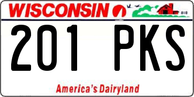 WI license plate 201PKS