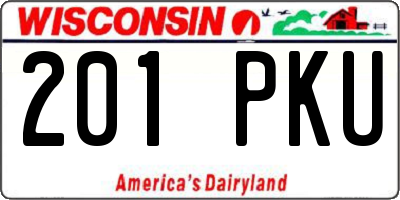 WI license plate 201PKU