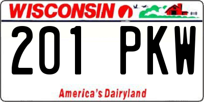 WI license plate 201PKW