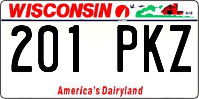 WI license plate 201PKZ
