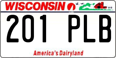 WI license plate 201PLB