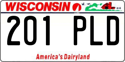 WI license plate 201PLD