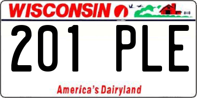 WI license plate 201PLE