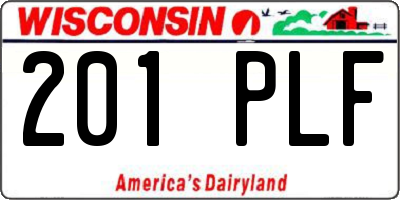 WI license plate 201PLF