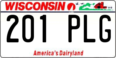WI license plate 201PLG