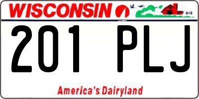 WI license plate 201PLJ