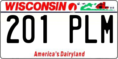 WI license plate 201PLM