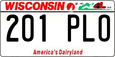 WI license plate 201PLO