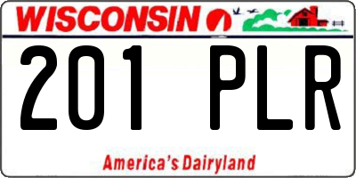 WI license plate 201PLR