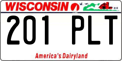 WI license plate 201PLT