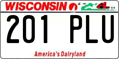 WI license plate 201PLU
