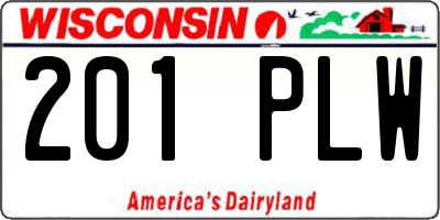 WI license plate 201PLW
