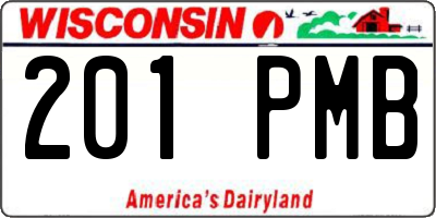 WI license plate 201PMB