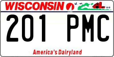 WI license plate 201PMC