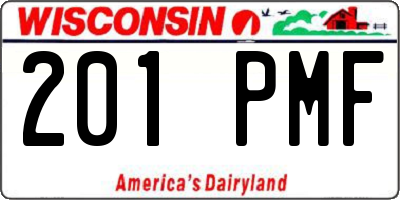 WI license plate 201PMF
