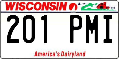 WI license plate 201PMI