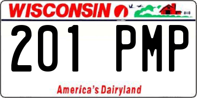 WI license plate 201PMP