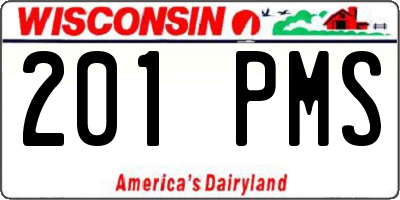 WI license plate 201PMS