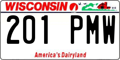 WI license plate 201PMW