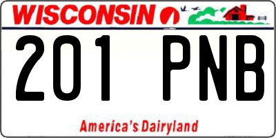WI license plate 201PNB