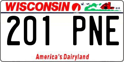 WI license plate 201PNE