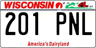 WI license plate 201PNL