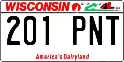 WI license plate 201PNT
