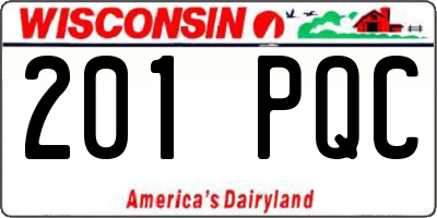 WI license plate 201PQC
