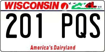 WI license plate 201PQS