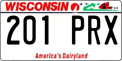 WI license plate 201PRX