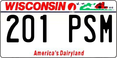 WI license plate 201PSM