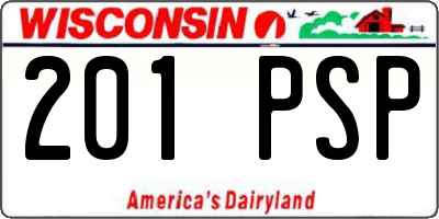 WI license plate 201PSP