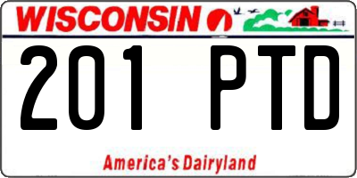 WI license plate 201PTD