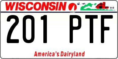 WI license plate 201PTF