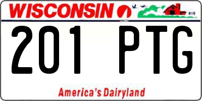 WI license plate 201PTG