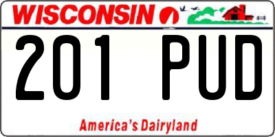 WI license plate 201PUD