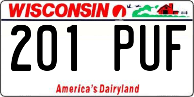 WI license plate 201PUF