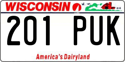 WI license plate 201PUK